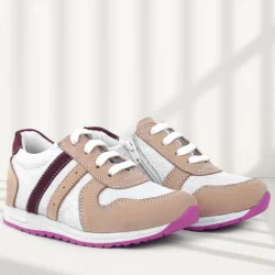 Rakerplus Hakiki Deri Pembe Fuşya Tabanlı Kız Çocuk Günlük Spor Ayakkabı