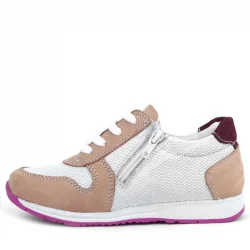 Rakerplus Hakiki Deri Pembe Fuşya Tabanlı Kız Çocuk Günlük Spor Ayakkabı