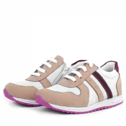 Rakerplus Hakiki Deri Pembe Fuşya Tabanlı Kız Çocuk Günlük Spor Ayakkabı