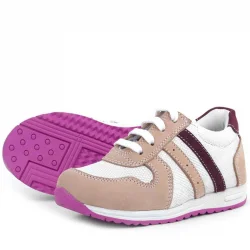 Rakerplus Hakiki Deri Pembe Fuşya Tabanlı Kız Çocuk Günlük Spor Ayakkabı