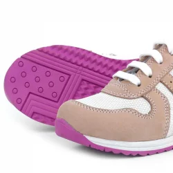 Rakerplus Hakiki Deri Pembe Fuşya Tabanlı Kız Çocuk Günlük Spor Ayakkabı