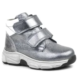 Rakerplus Hakiki Deri Platin Gri Cırtlı Kürklü Kız Çocuk Spor Bot