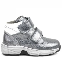 Rakerplus Hakiki Deri Platin Gri Cırtlı Kürklü Kız Çocuk Spor Bot