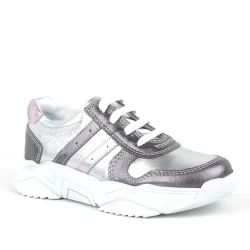 Rakerplus Hakiki Deri Platin Pembe Kalın Taban Kız Çocuk Sneakers Ayakkabı
