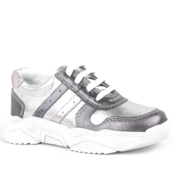 Rakerplus Hakiki Deri Platin Pembe Kalın Taban Kız Çocuk Sneakers Ayakkabı
