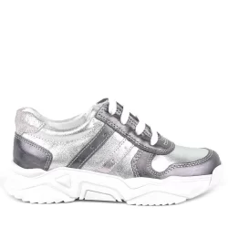 Rakerplus Hakiki Deri Platin Pembe Kalın Taban Kız Çocuk Sneakers Ayakkabı