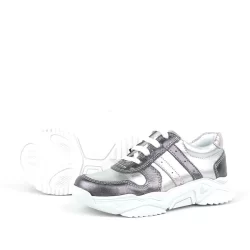 Rakerplus Hakiki Deri Platin Pembe Kalın Taban Kız Çocuk Sneakers Ayakkabı