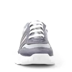 Rakerplus Hakiki Deri Platin Pembe Parlak Taşlı Kız Çocuk Sneakers Ayakkabı