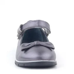 Rakerplus Hakiki Deri Platin Toka Detaylı Cırtlı Kız Çocuk Babet Ayakkabı