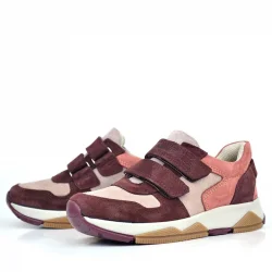 Rakerplus Hakiki Deri Pudra Bordo Çocuk Sneakers Spor Ayakkabı