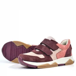 Rakerplus Hakiki Deri Pudra Bordo Çocuk Sneakers Spor Ayakkabı