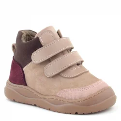 Rakerplus Hakiki Deri Pudra Pembe Cırtlı Çocuk Spor Bot