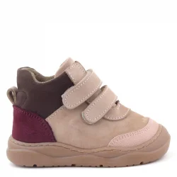 Rakerplus Hakiki Deri Pudra Pembe Cırtlı Çocuk Spor Bot