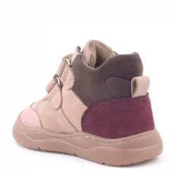 Rakerplus Hakiki Deri Pudra Pembe Cırtlı Çocuk Spor Bot