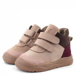 Rakerplus Hakiki Deri Pudra Pembe Cırtlı Çocuk Spor Bot