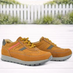 Rakerplus Hakiki Deri Sarı Bağcıklı Erkek Çocuk Spor Okul Ayakkabı