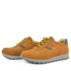 Rakerplus Hakiki Deri Sarı Bağcıklı Erkek Çocuk Spor Okul Ayakkabı