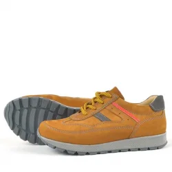 Rakerplus Hakiki Deri Sarı Bağcıklı Erkek Çocuk Spor Okul Ayakkabı