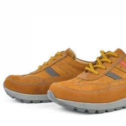 Rakerplus Hakiki Deri Sarı Bağcıklı Erkek Çocuk Spor Okul Ayakkabı