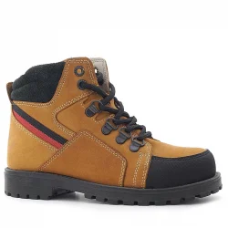 Rakerplus Hakiki Deri Sarı Bağcıklı Fermuarlı Çocuk Bot