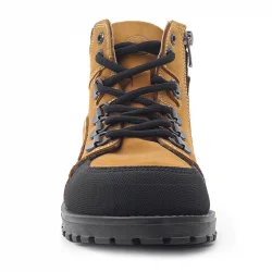 Rakerplus Hakiki Deri Sarı Bağcıklı Fermuarlı Çocuk Bot