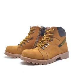 Rakerplus Hakiki Deri Sarı Bağcıklı Kürklü Postal