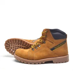 Rakerplus Hakiki Deri Sarı Bağcıklı Kürklü Postal