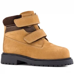 Rakerplus Hakiki Deri Sarı Cırt Cırtlı Kışlık Çocuk Bot