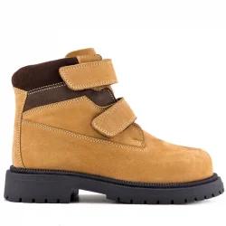 Rakerplus Hakiki Deri Sarı Cırt Cırtlı Kışlık Çocuk Bot