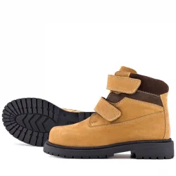 Rakerplus Hakiki Deri Sarı Cırt Cırtlı Kışlık Çocuk Bot