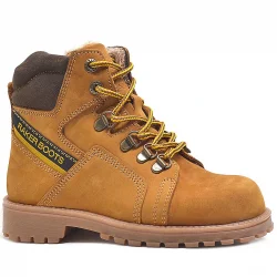 Rakerplus Hakiki Deri Sarı Fermuarlı Kürklü Çocuk Bot