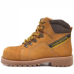 Rakerplus Hakiki Deri Sarı Fermuarlı Kürklü Çocuk Bot