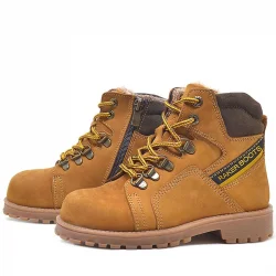 Rakerplus Hakiki Deri Sarı Fermuarlı Kürklü Çocuk Bot