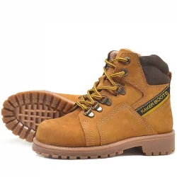 Rakerplus Hakiki Deri Sarı Fermuarlı Kürklü Çocuk Bot