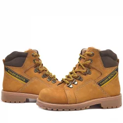 Rakerplus Hakiki Deri Sarı Fermuarlı Kürklü Çocuk Bot