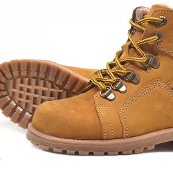 Rakerplus Hakiki Deri Sarı Fermuarlı Kürklü Çocuk Bot