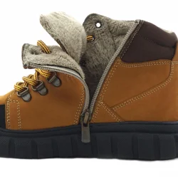 Rakerplus Hakiki Deri Sarı Kahverengi Fermuarlı Erkek Çocuk Bot