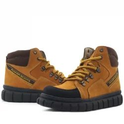 Rakerplus Hakiki Deri Sarı Kahverengi Fermuarlı Erkek Çocuk Bot