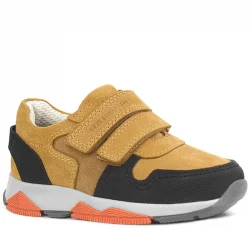 Rakerplus Hakiki Deri Sarı Siyah Çocuk Sneakers Spor Ayakkabı