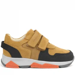 Rakerplus Hakiki Deri Sarı Siyah Çocuk Sneakers Spor Ayakkabı