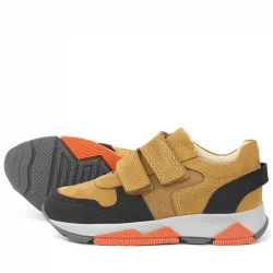 Rakerplus Hakiki Deri Sarı Siyah Çocuk Sneakers Spor Ayakkabı