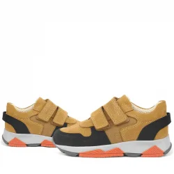 Rakerplus Hakiki Deri Sarı Siyah Çocuk Sneakers Spor Ayakkabı