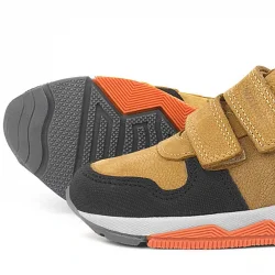 Rakerplus Hakiki Deri Sarı Siyah Çocuk Sneakers Spor Ayakkabı