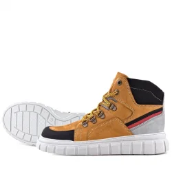 Rakerplus Hakiki Deri Sarı Siyah Fermuarlı Erkek Çocuk Bot