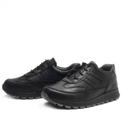 Rakerplus Hakiki Deri Siyah Bağcıklı Erkek Çocuk Spor Okul Ayakkabı