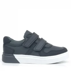 Rakerplus Hakiki Deri Siyah Beyaz Cırtlı Erkek Çocuk Sneaker