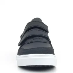 Rakerplus Hakiki Deri Siyah Beyaz Cırtlı Erkek Çocuk Sneaker