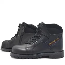 Rakerplus Hakiki Deri Siyah Cilt Fermuarlı Kürklü Çocuk Bot