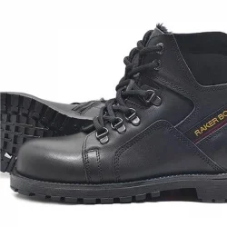 Rakerplus Hakiki Deri Siyah Cilt Fermuarlı Kürklü Çocuk Bot