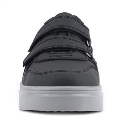 Rakerplus Hakiki Deri Siyah Cilt Gri Tabanlı Cırtlı Erkek Çocuk Sneaker